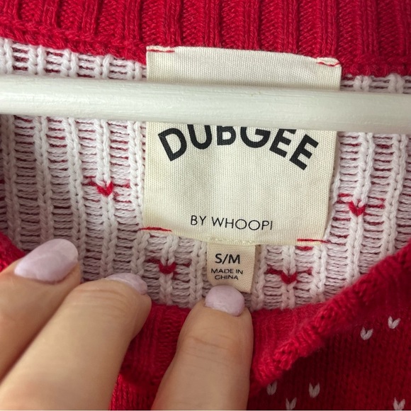 Dubgee Red White Poncho Oversized Red White Snowman Size Small Medium - Picture 6 of 7